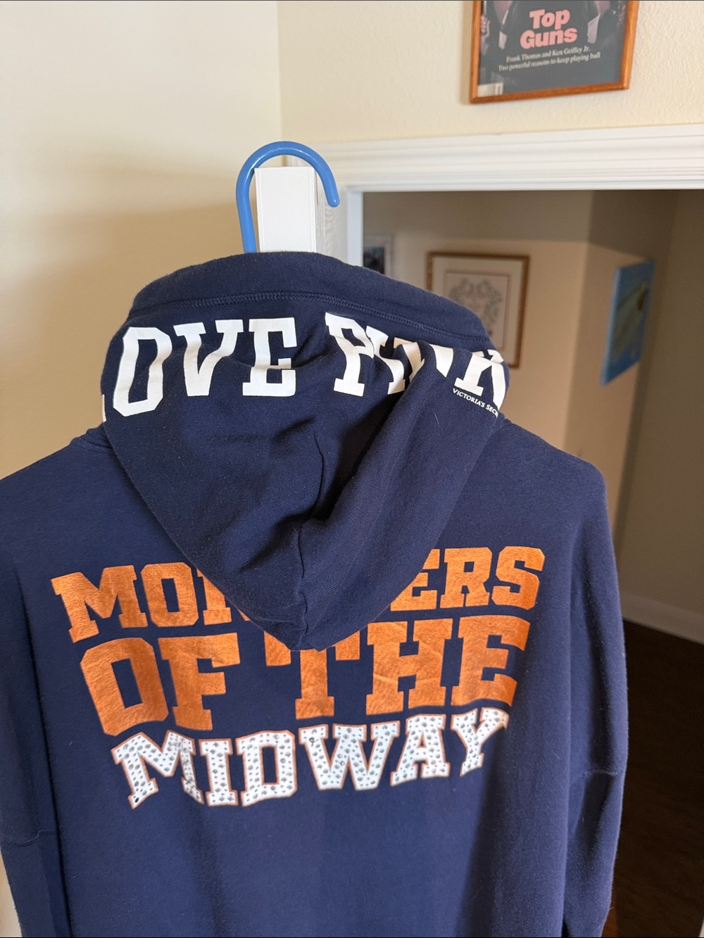 Chicago Bears x Victoria’s Secret PINK Navy Zip-Up Hoodie w/ rhinestones on back - Picture 3 of 7